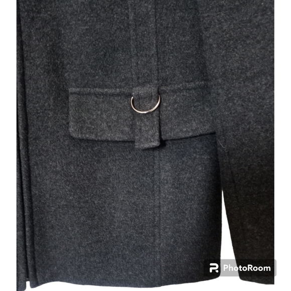 Fleet Street Women’s Wool Blend Hooded Coat Dark Gray Size PS - Picture 2 of 11